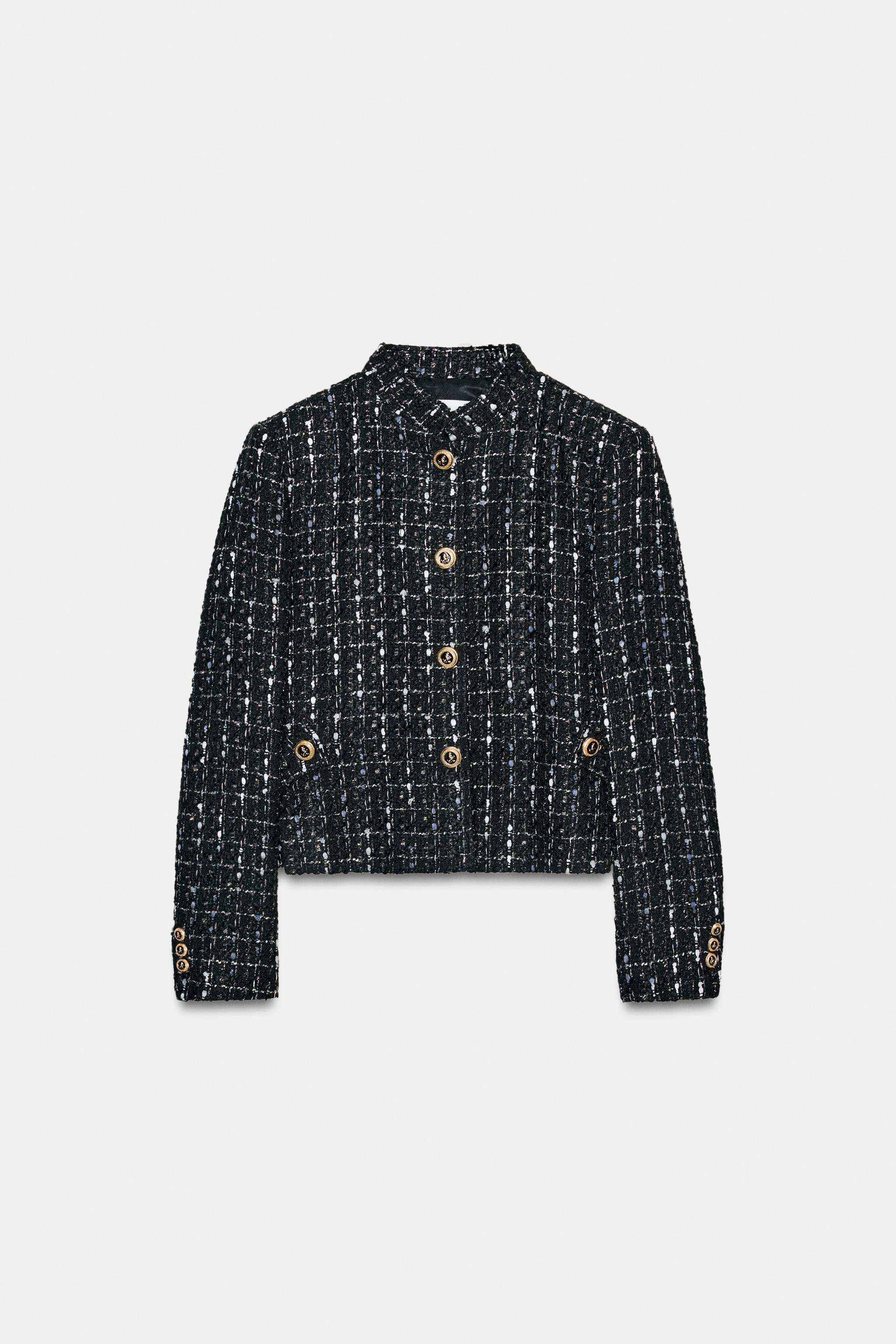 METALLIC THREAD TEXTURED BLAZER